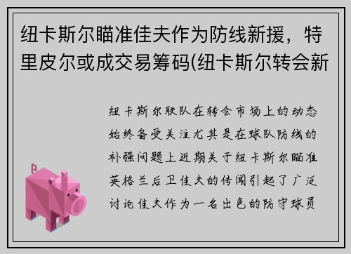 纽卡斯尔瞄准佳夫作为防线新援，特里皮尔或成交易筹码(纽卡斯尔转会新闻)